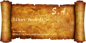 Siket András névjegykártya